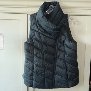 Nicole Miller Asymmetrical Puffer Vest - Hunter Green - Large